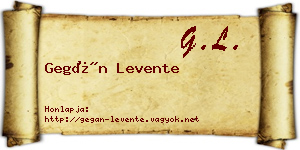 Gegán Levente névjegykártya